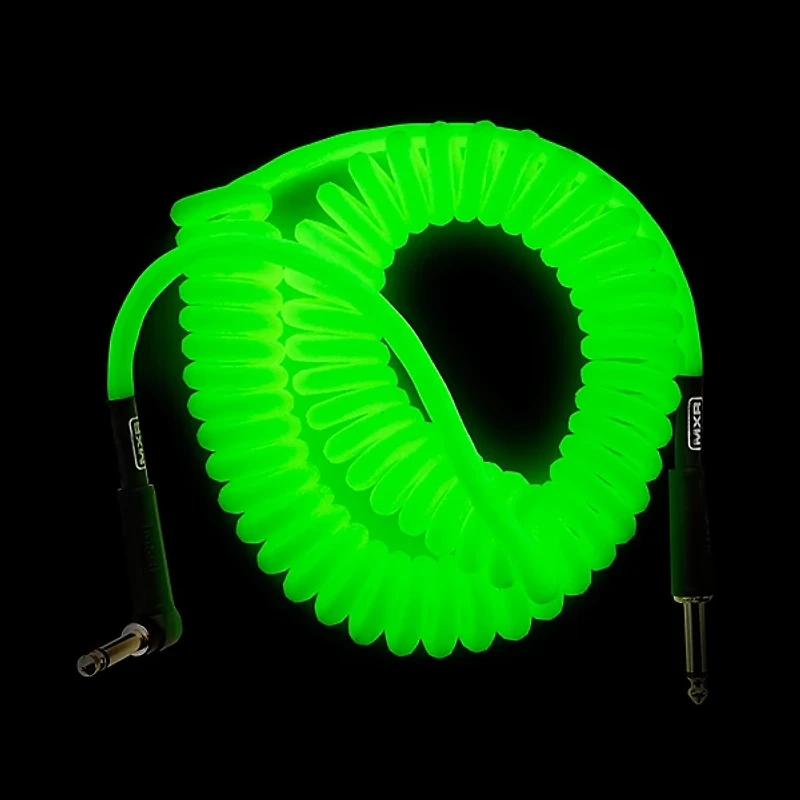 MXR 15' GLO Coil Instrument Cable Straight to Angle 15 ft.