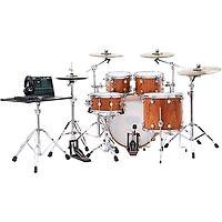 DW DWe Wireless Acoustic-Electronic Convertible 5-Piece Drum Set Bundle With 22" Bass Drum, Cymbals and Hardware Limited Edition Santos Rosewood Hard Satin Exotic