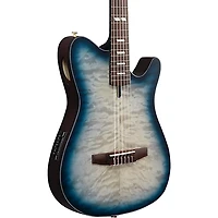 Ibanez FRH20QMN Quilted Maple Top Nylon-String Acoustic-Electric Guitar Cosmic Blue Sunburst