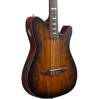 Ibanez FRH20SMN Spalted Maple Top Nylon-String Acoustic-Electric Guitar Tobacco Burst