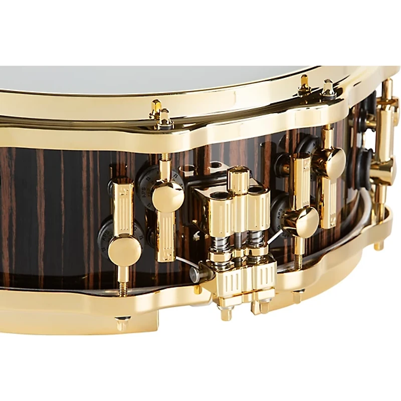 SONOR SQ2 Heavy Beech Snare Drum in Classic Ebony High Gloss with Gold Hardware 14 x 5 in.