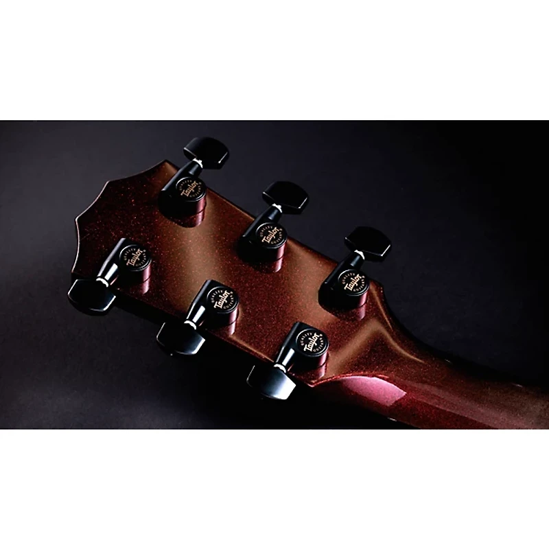 Taylor Custom Sitka Spruce-Big Leaf Maple Grand Auditorium Acoustic-Electric Guitar Cranberry Edgeburst