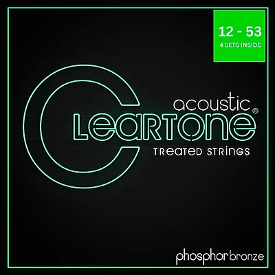 Cleartone 4 Pack Phosphor Bronze Acoustic Guitar Strings Light (12-53)