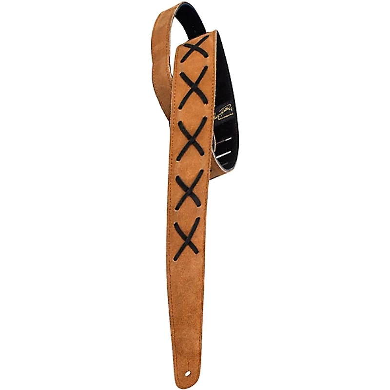 Henry Heller Suede With X's Guitar Strap