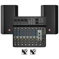 Harbinger VARI V1112 12" Powered Speakers Package With LV12 Mixer & Cables