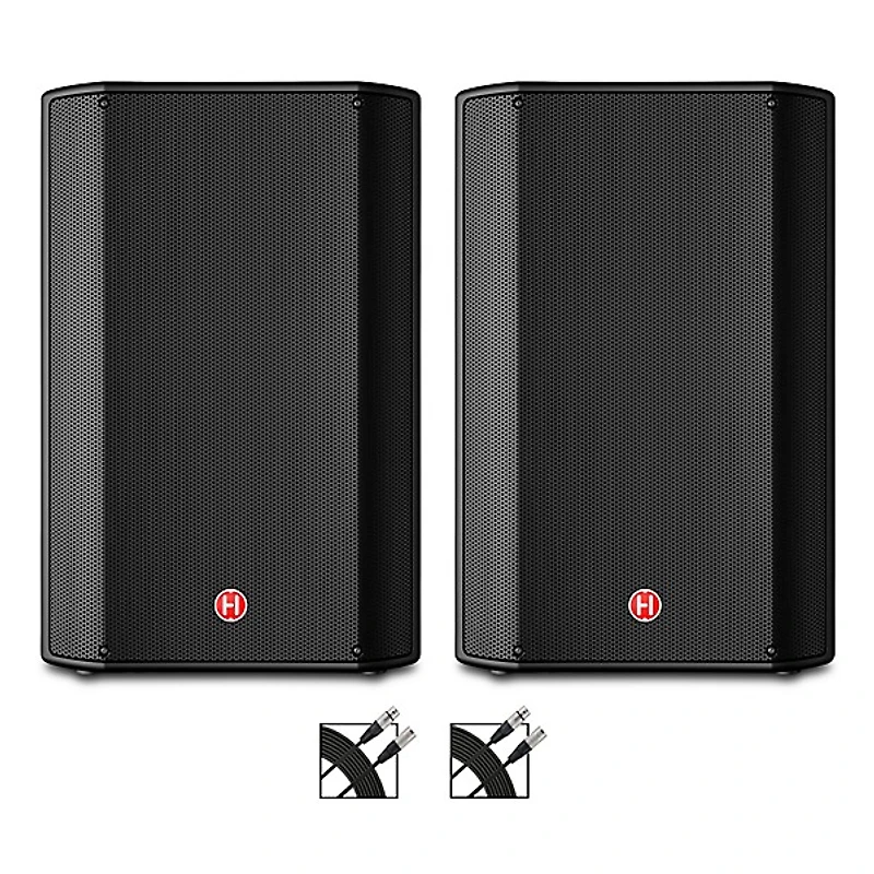 Harbinger VARI V1115 15" Powered Speakers Pair With Cables