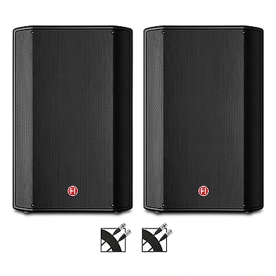 Harbinger VARI V1115 15" Powered Speakers Pair With Cables