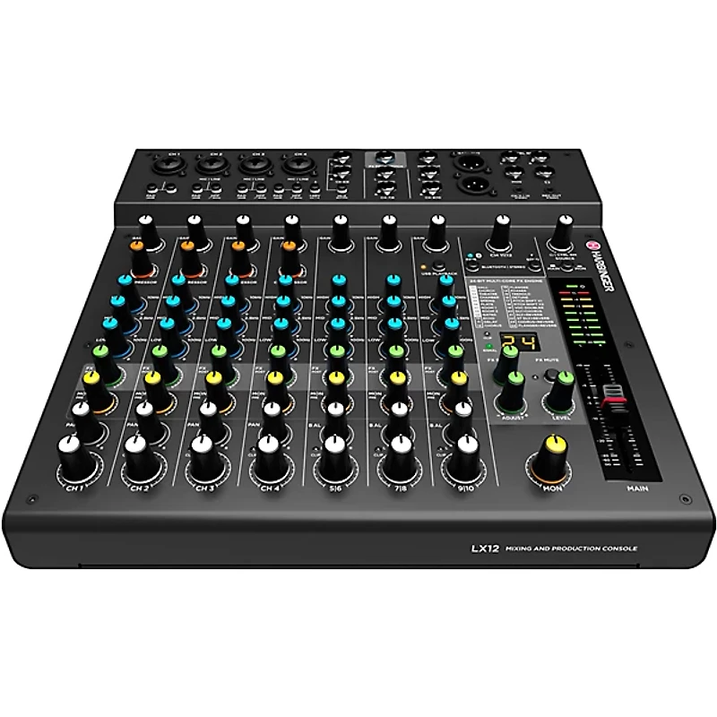 Harbinger VARI V1115 15" Powered Speakers Package With LX12 Mixer & Cables