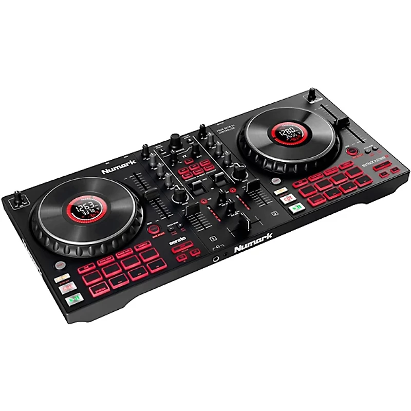 Harbinger VARI V1112 12" Powered Speakers Package With Numark Mixtrack Platinum FX DJ Controller & Cables