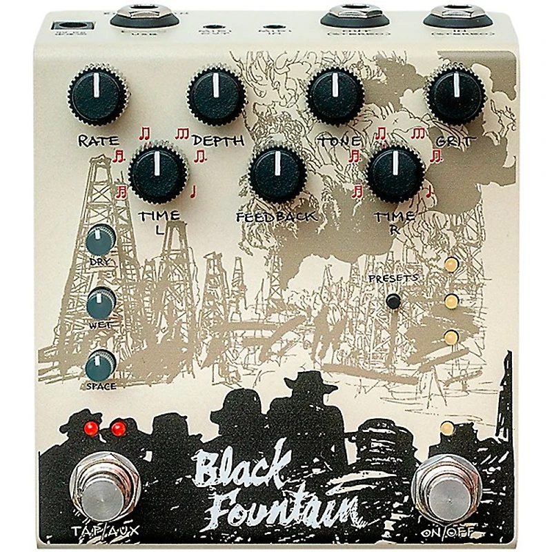 Old Blood Noise Endeavors Black Fountain Stereo Delay Effects Pedal Cream