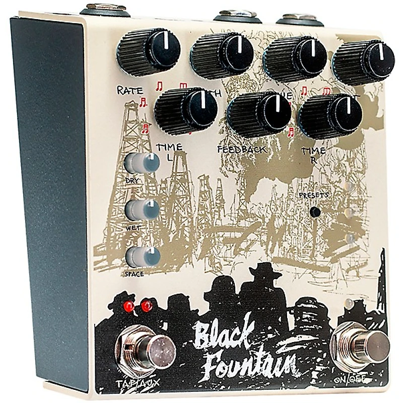 Old Blood Noise Endeavors Black Fountain Stereo Delay Effects Pedal Cream