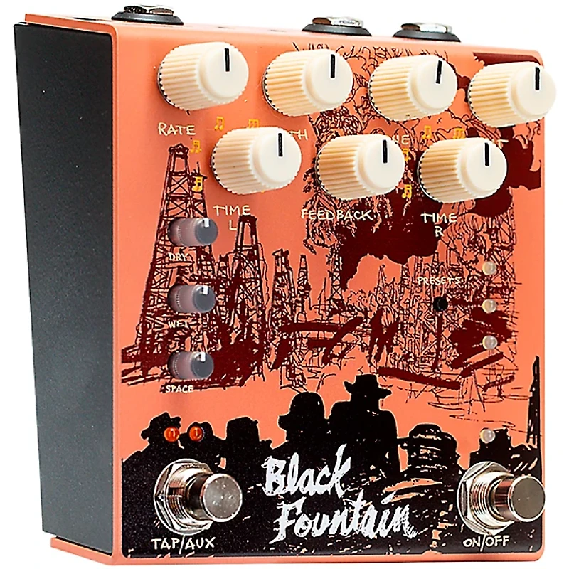 Old Blood Noise Endeavors Black Fountain Stereo Delay Effects Pedal Terracotta