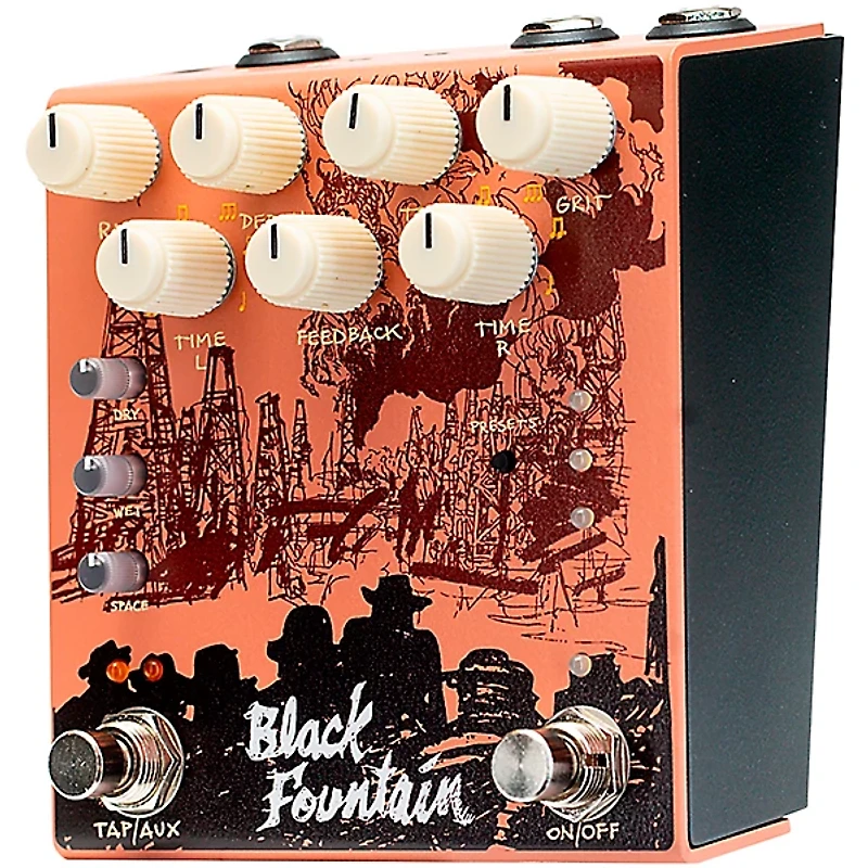 Old Blood Noise Endeavors Black Fountain Stereo Delay Effects Pedal Terracotta
