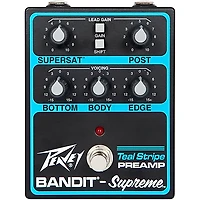 Peavey Bandit Supreme Teal Stripe Preamp Pedal Black and Teal