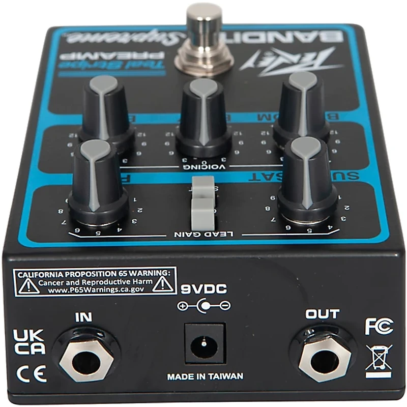 Peavey Bandit Supreme Teal Stripe Preamp Pedal Black and Teal