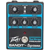 Peavey Bandit Supreme Teal Stripe Preamp Pedal Black and Teal