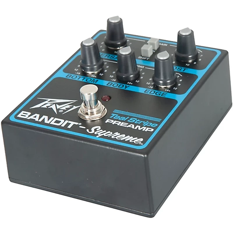 Peavey Bandit Supreme Teal Stripe Preamp Pedal Black and Teal