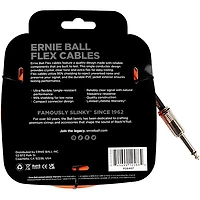 Ernie Ball Flex Straight to Angle Instrument Cable 20 ft. Orange