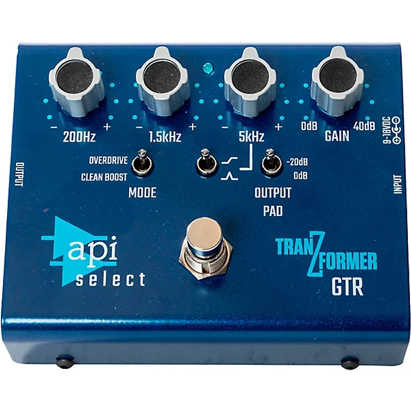 API TranZformer GTR EQ/Boost Effects Pedal Blue