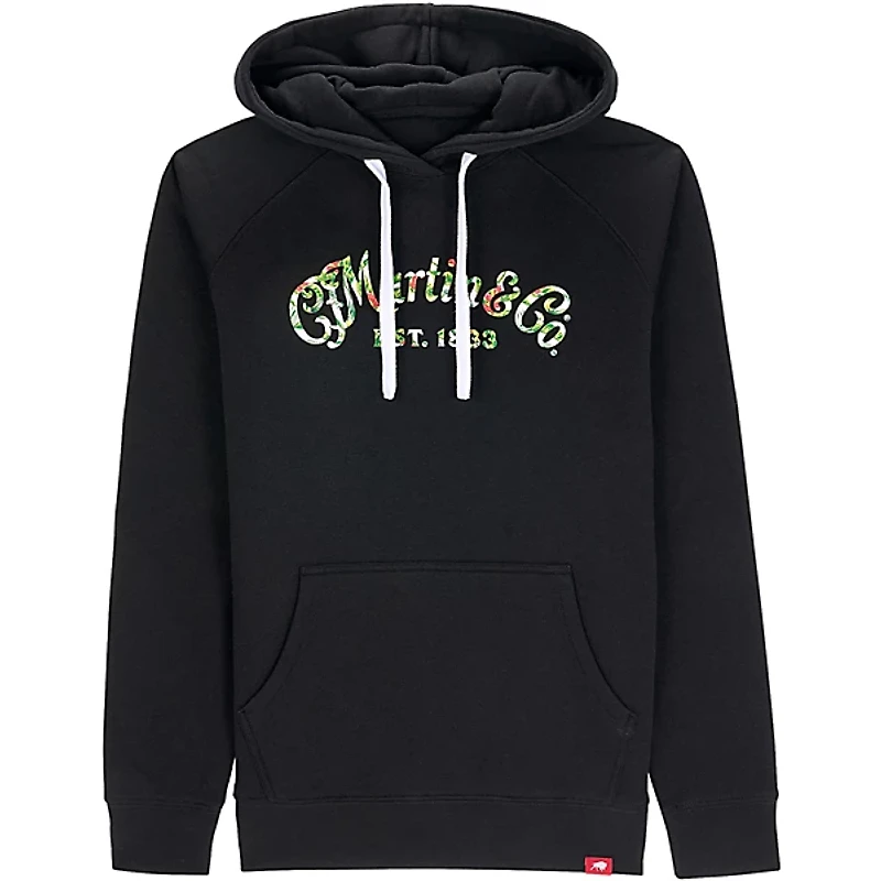 Martin Martin Black Hoodie with Oahu Logo Print