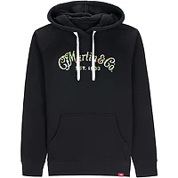 Martin Martin Black Hoodie with Oahu Logo Print