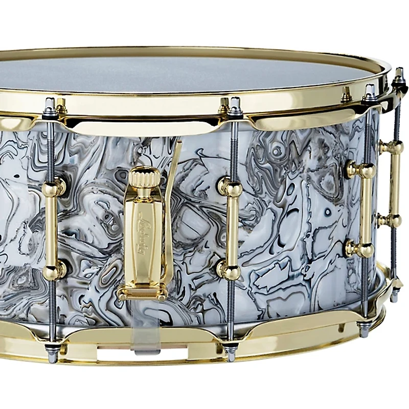 Ludwig Classic Maple Snare Drum White Mosaic With Brass Hardware 14 x 6.5 in.