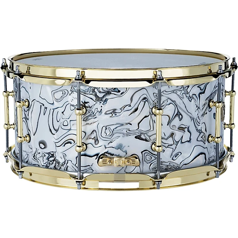 Ludwig Classic Maple Snare Drum White Mosaic With Brass Hardware 14 x 6.5 in.