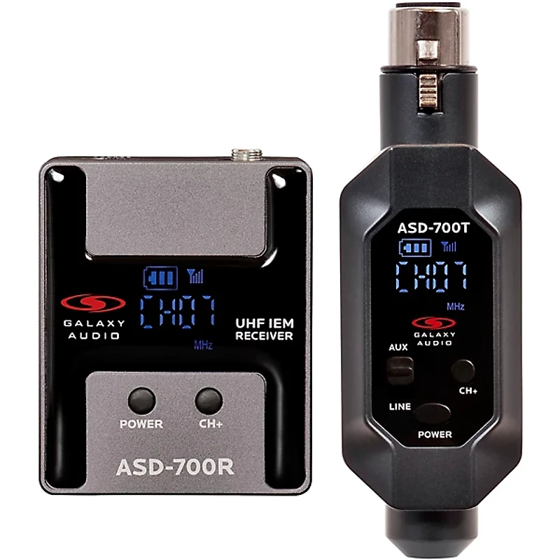 Galaxy Audio ASD-700-4 Digital 15 Channel UHF Plug & Play Wireless In-Ear Monitor Band Pack System with EB5 Earbuds