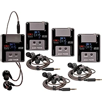 Galaxy Audio ASD-700-4 Digital 15 Channel UHF Plug & Play Wireless In-Ear Monitor Band Pack System with EB5 Earbuds
