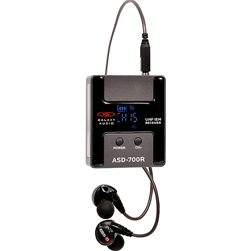 Galaxy Audio ASD-700 Digital 15 Channel UHF Plug & Play Wireless In-Ear Monitor System with EB5 Earbuds Frequency CODE B5 550-569 MHz