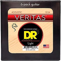 DR Strings VERITAS Uncoated Accurate Core Technology Acoustic Guitar Strings 6-Pack
