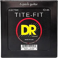 DR Strings Tite-Fit MT-10 Medium-Tite Nickel-Plated Electric Guitar Strings 6-Pack Medium (10-46)