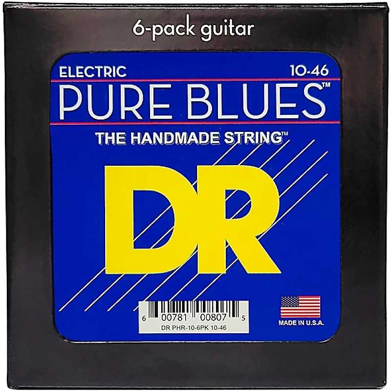 DR Strings Pure Blues Pure Nickel Electric Guitar Strings 6-Pack