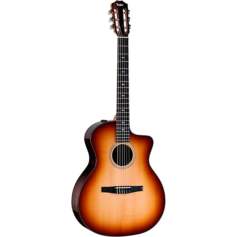 Taylor 214ce-N Plus Sunset Blvd Nylon-String Grand Auditorium Acoustic-Electric Guitar Sunset Edgeburst