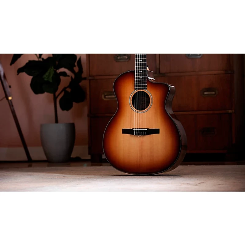 Taylor 214ce-N Plus Sunset Blvd Nylon-String Grand Auditorium Acoustic-Electric Guitar Sunset Edgeburst
