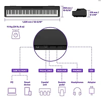 Yamaha P-145BT 88-Key Digital Piano With Bluetooth