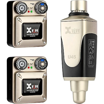 Xvive U45 In-Ear Wireless Monitor System With Transmitter and Receivers (5.8 GHz) Gold