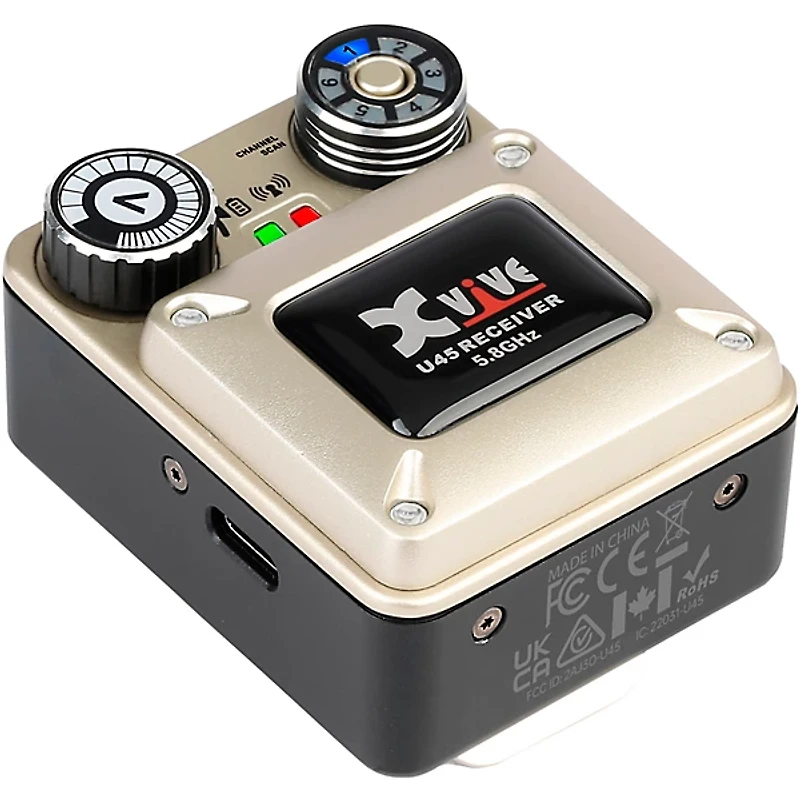 Xvive U45 In Ear Wireless System and T9 In Ear Monitors (5.8GHz) Gold