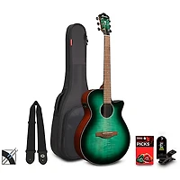 Ibanez AEG70 Flamed Maple Top Grand Concert Acoustic-Electric Guitar Pack