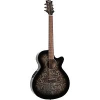 Mitchell MX430QAB Exotic Series Acoustic-Electric Guitar Pack Midnight Black Edge Burst