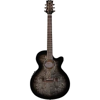 Mitchell MX430QAB Exotic Series Acoustic-Electric Guitar Pack Midnight Black Edge Burst