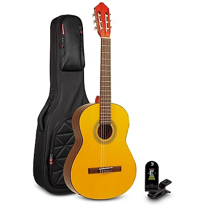 Lucero LC100 Nylon-String Classical Acoustic Guitar Pack Natural