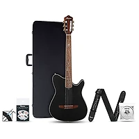 Ibanez TOD10N Tim Henson Signature Nylon-String Acoustic-Electric Guitar Pack Black Flat