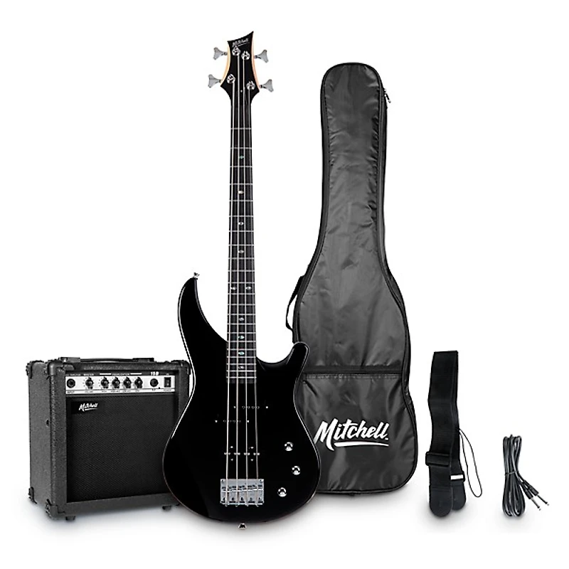 Mitchell MB100 Electric Bass Guitar Launch Pack - Black