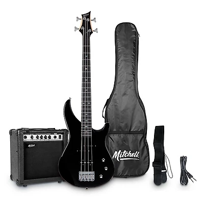 Mitchell MB100 Electric Bass Guitar Launch Pack - Black