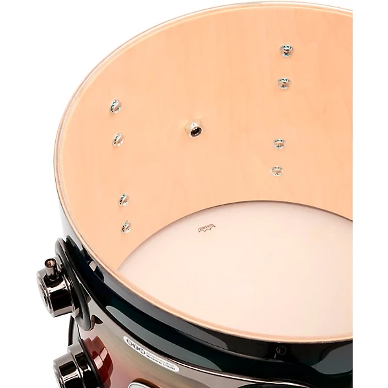 DW SonicPly Collectors 5-Piece Exotic Shell Pack with 22 in. Bass Drum Natural to Quick Royal Blue Burst Over Horizontal Padauk