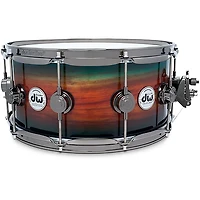 DW SonicPly Collectors Exotic Snare Drum with Black Nickel Hardware 14 x 6.5 in. Natural to Quick Royal Blue Burst Over Horizontal Padauk