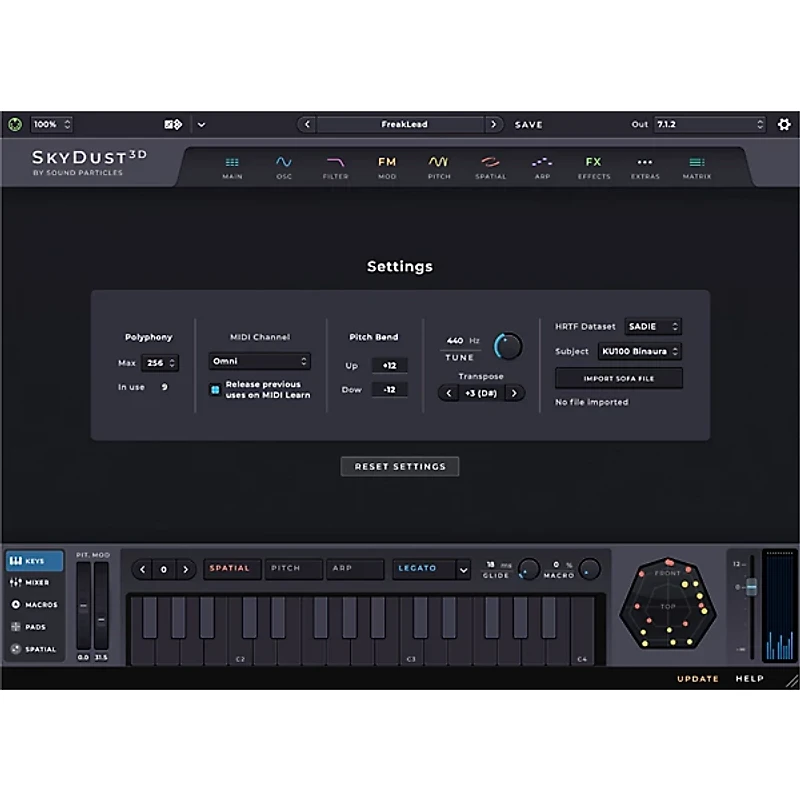 Sound Particles SkyDust 3D Spatial Synthesizer Plug-in
