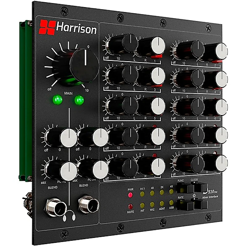 Harrison D510r 10-Slot 500 Series Rack System with 10x2 Analog Mixer Module