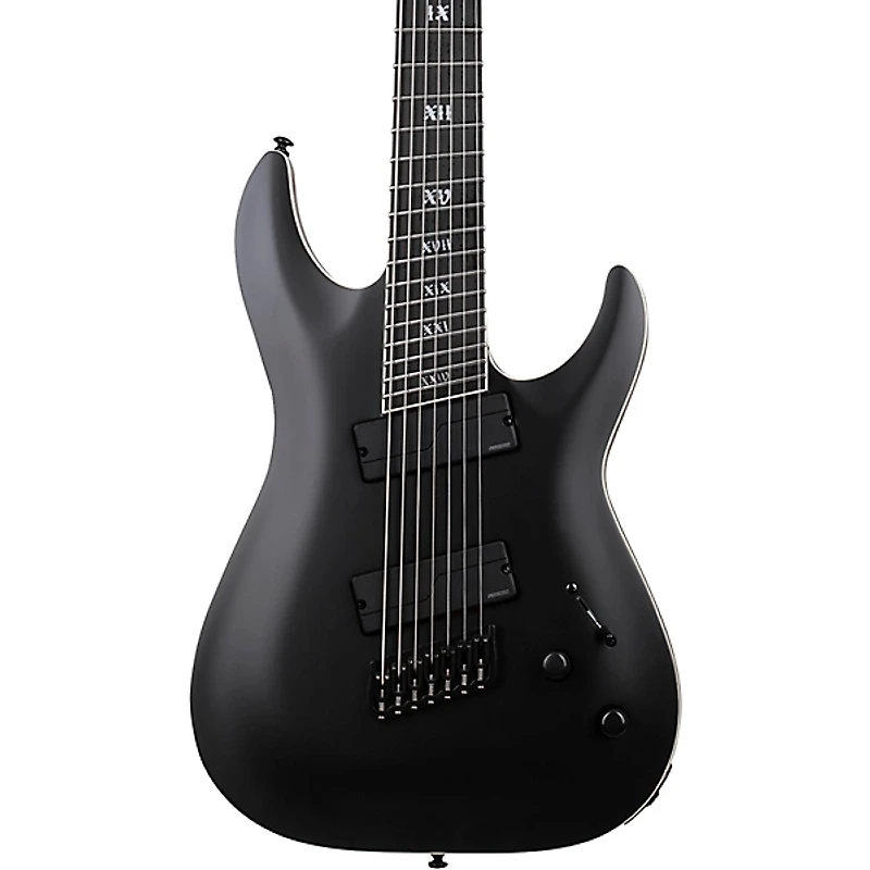 Schecter Guitar Research C-7 Multiscale SLS Elite Evil Twin 7-String Electric Guitar Satin Black